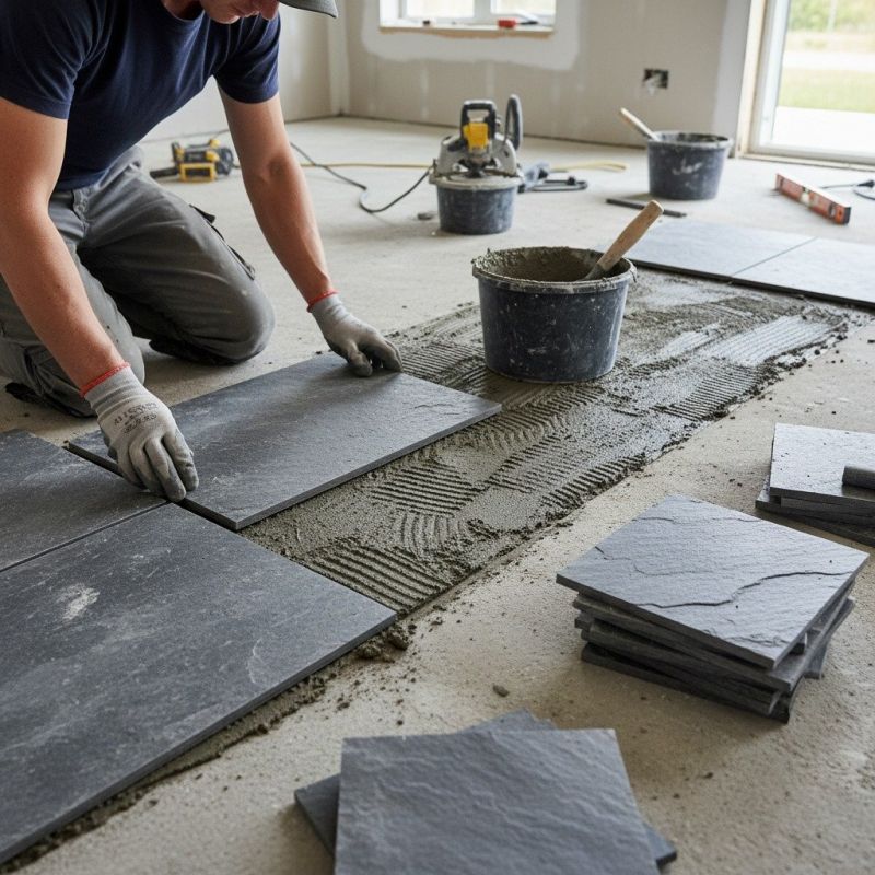 Slate Floor Installation detail